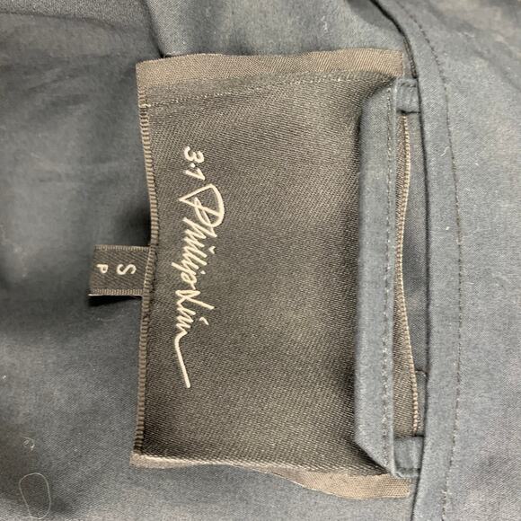 3.1 PHILLIP LIM Size S Navy Cotton High Collar Vest - Picture 5 of 5